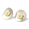 Rack Plating Brass Enamel Stud Earrings EJEW-B062-05D-PG-1