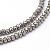 Faceted Rondelle Full Rainbow Plated Electroplate Glass Beads Strands EGLA-M004-2mm-A04-2