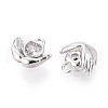 Brass Micro Pave Clear Cubic Zirconia Charms KK-N267-20P-2