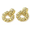 Twist Ring Clear Cubic Zirconia Stud Dangle Earrings EJEW-G373-03G-1
