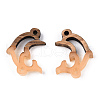 Opaque Resin & Walnut Wood Connector Charms RESI-N039-46D-1