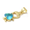 Rack Plating Brass Glass Pendants KK-P272-18B-G03-2