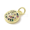 Brass Micro Pave Cubic Zirconia Charms KK-M283-15G-02-2