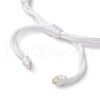 Adjustable Brass Heart & Nylon Braided Bead Bracelets for Women Men BJEW-JB10696-4