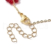 Electroplated Glass Flower Links Bracelets BJEW-JB10265-4