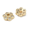 Brass Micro Pave Clear Cubic Zirconia Bead Caps KK-I719-07G-2