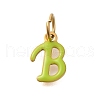 Ion Plating(IP) 304 Stainless Steel Enamel Alphabet Charms STAS-F308-02G-B-1