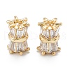 Brass Micro Pave Clear Cubic Zirconia Beads ZIRC-L101-11G-1