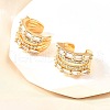 Brass Micro Pave Clear Cubic Zirconia Cuff Earrings EJEW-F370-14G-1
