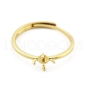 Flat Round Brass Adjustable Ring Settings KK-G527-01B-G-2