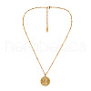 304 Stainless Steel Disc with Embossed Constellation Pendant Necklaces WG3413F-03-2