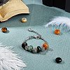 Natural Brecciated Jasper & Yellow Jade & Tiger Eye & Indian Agate & Black Agate(Dyed & Heated) European Beads G-NB0001-42-3