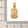 Ion Plating(IP) 304 Stainless Steel Rhinestone Pendants STAS-U035-01G-S-3