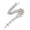 Brass Micro Pave Clear Cubic Zirconia & Plastic Pearl Pendant Necklaces NJEW-H028-03P-2