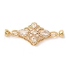 Brass Micro Pave Clear Cubic Zirconia Fold Over Clasps KK-A227-03G-1
