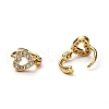 Brass Micro Pave Clear Cubic Zirconia Huggie Hoop Earrings EJEW-H121-10G-3