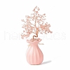 Mother's Day Natural Gemstone Chips and  Ceramic Vase Display Decorations DJEW-B007-01A-2