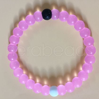 Yin-yang Style Silicone Round Beaded Bracelets for Women Men FS-WG639CC-06-1