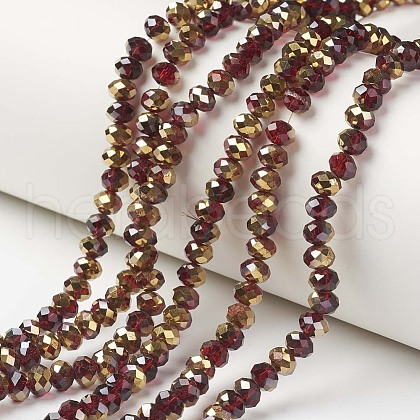 Electroplate Transparent Glass Beads Strands EGLA-A034-T3mm-O04-1