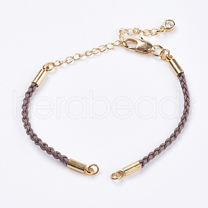 Braided Cotton Cord Bracelet Making MAK-I006-06G-1