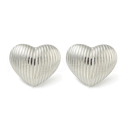 Non-Tarnish Heart Ion Plating(IP) 304 Stainless Steel Stud Earrings EJEW-G400-30P-1