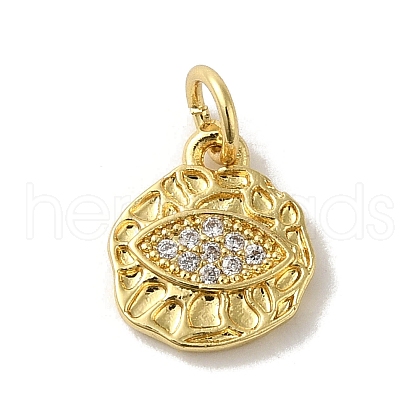 Brass Micro Pave Cubic Zirconia Charms KK-M283-19C-01-1