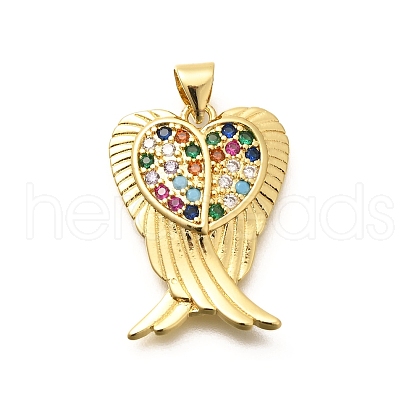 Rack Plating Brass Micro Pave Cubic Zirconia Pendants KK-L226-024G-1