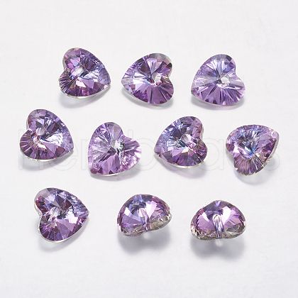 Faceted Glass Rhinestone Charms RGLA-F054-10x10-001VL-1