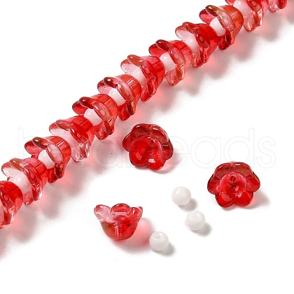 Transparent Glass Beads Strands LAMP-H061-01D-07-1