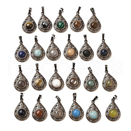 Natural & Synthetic Mixed Gemstone Pendants G-H065-02R-1