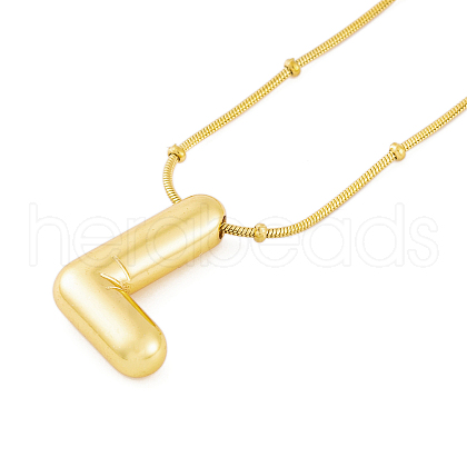 Ion Plating(IP) Initial Letter 304 Stainless Steel Pendant Necklaces NJEW-R265-05G-L-1