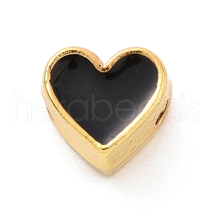 Eco-friendly Rack Plating Brass Enamel Beads KK-F843-30G-02-1