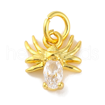 Rack Plating Brass Micro Pave Cubic Zirconia Charms KK-F881-02G-04-1