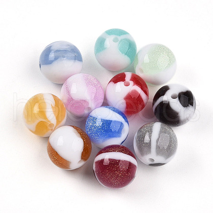 Two Tone Opaque Resin Beads RESI-N042-16mm-16-1