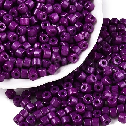 Opaque Baking Paint Glass Seed Beads SEED-T008-02U-1