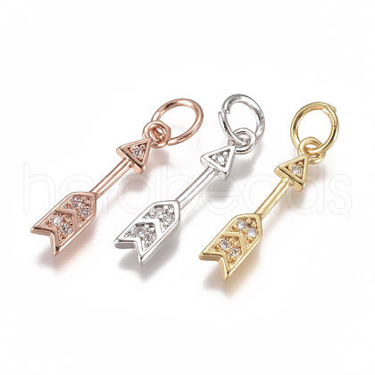 Brass Micro Pave Cubic Zirconia Pendants ZIRC-F111-14-1