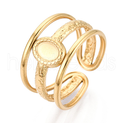 304 Stainless Steel Cuff Ring Components STAS-T066-63G-1