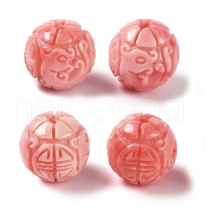 Synthetic Shell Dyed Carved Beads SHEL-H005-35-1
