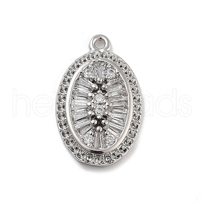Brass with Clear Cubic Zirconia Pendants KK-Z061-21B-P-1