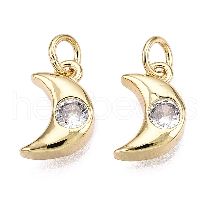 Brass Micro Pave Cubic Zirconia Charms KK-E068-VB230-B-1