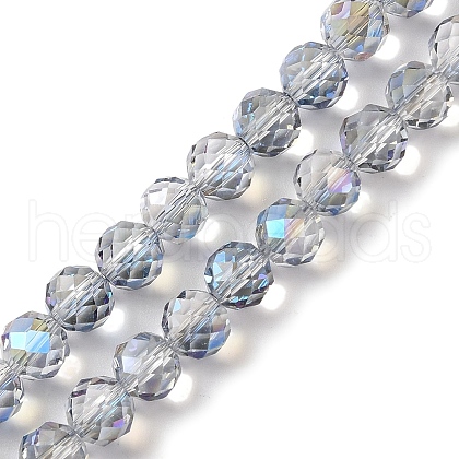 Half Rainbow Plated Electroplate Beads Strands EGLA-H104-08A-HR01-1