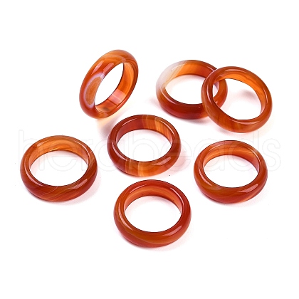 Dyed & Heated Natural Agate Finger Rings for Women RJEW-Z075-02P-1