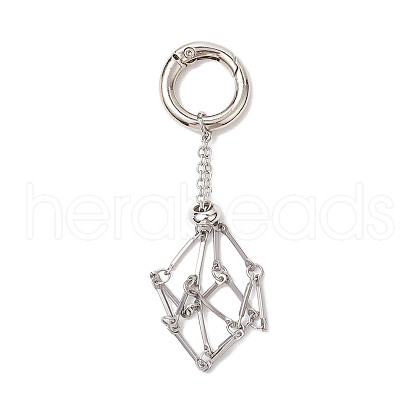 201 Stainless Steel Macrame Chain Pouch Empty Stone Holder Pendant Decoration HJEW-JM02292-1