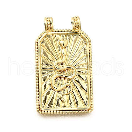Rectangle Brass Pendants KK-S508-03B-G-1