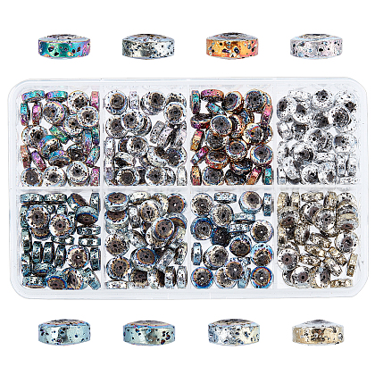 Olycraft 240Pcs 8 Colors Electroplated Natural Lava Rock Beads G-OC0002-03-1