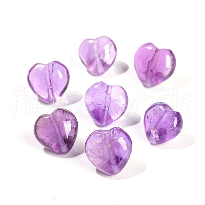 Natural Amethyst Love Heart Beads PW-WG6A1F9-01-1