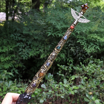 Natural Tiger Eye Merkaba Star Wands PW-WGF8D2B-04-1