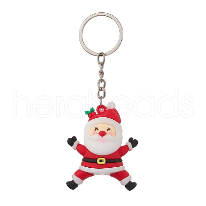 Christmas Theme PVC Plastic Pendant Keychains KEYC-JKC00935-01-1