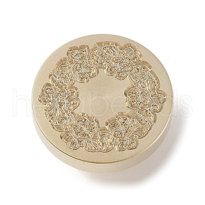 Golden Tone Wax Seal Brass Stamp Head DIY-B079-02G-16-1
