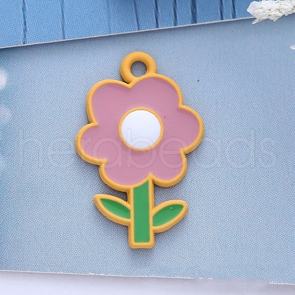 Spray Painted Alloy Enamel Pendants HUDU-PW0001-007A-01-1